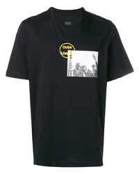 schwarzes bedrucktes T-Shirt mit einem Rundhalsausschnitt von Oamc