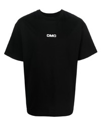 schwarzes bedrucktes T-Shirt mit einem Rundhalsausschnitt von Omc