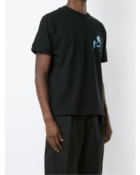 schwarzes bedrucktes T-Shirt mit einem Rundhalsausschnitt von PACE