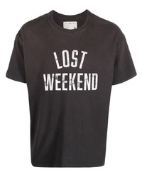 schwarzes bedrucktes T-Shirt mit einem Rundhalsausschnitt von One Of These Days
