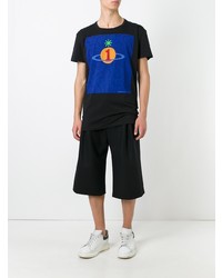 schwarzes bedrucktes T-Shirt mit einem Rundhalsausschnitt von Vivienne Westwood MAN