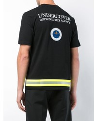 schwarzes bedrucktes T-Shirt mit einem Rundhalsausschnitt von Undercover