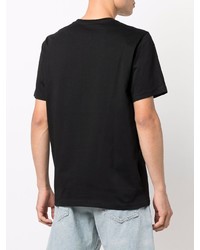 schwarzes bedrucktes T-Shirt mit einem Rundhalsausschnitt von Paul Smith