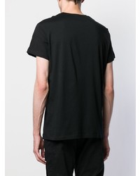 schwarzes bedrucktes T-Shirt mit einem Rundhalsausschnitt von Balmain