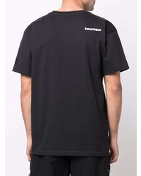 schwarzes bedrucktes T-Shirt mit einem Rundhalsausschnitt von The North Face