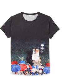schwarzes bedrucktes T-Shirt mit einem Rundhalsausschnitt von Orlebar Brown