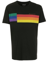 schwarzes bedrucktes T-Shirt mit einem Rundhalsausschnitt von OSKLEN