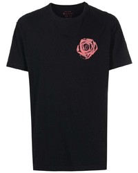 schwarzes bedrucktes T-Shirt mit einem Rundhalsausschnitt von OSKLEN