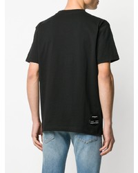 schwarzes bedrucktes T-Shirt mit einem Rundhalsausschnitt von Marcelo Burlon County of Milan