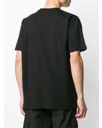 schwarzes bedrucktes T-Shirt mit einem Rundhalsausschnitt von Marcelo Burlon County of Milan