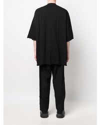 schwarzes bedrucktes T-Shirt mit einem Rundhalsausschnitt von Rick Owens DRKSHDW