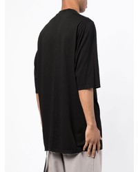 schwarzes bedrucktes T-Shirt mit einem Rundhalsausschnitt von Rick Owens DRKSHDW