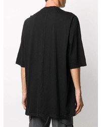 schwarzes bedrucktes T-Shirt mit einem Rundhalsausschnitt von Rick Owens DRKSHDW