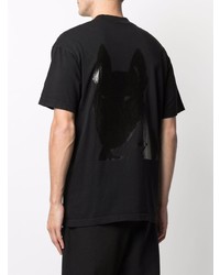 schwarzes bedrucktes T-Shirt mit einem Rundhalsausschnitt von GOING GHOST IN THE SUBURBS