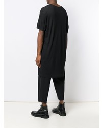 schwarzes bedrucktes T-Shirt mit einem Rundhalsausschnitt von Yohji Yamamoto