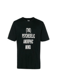 schwarzes bedrucktes T-Shirt mit einem Rundhalsausschnitt von P.A.M.