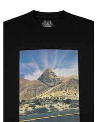 schwarzes bedrucktes T-Shirt mit einem Rundhalsausschnitt von Palace