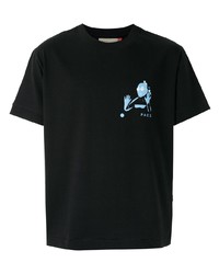 schwarzes bedrucktes T-Shirt mit einem Rundhalsausschnitt von PACE