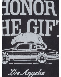 schwarzes bedrucktes T-Shirt mit einem Rundhalsausschnitt von HONOR THE GIFT