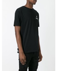 schwarzes bedrucktes T-Shirt mit einem Rundhalsausschnitt von Marcelo Burlon County of Milan