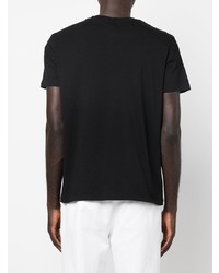 schwarzes bedrucktes T-Shirt mit einem Rundhalsausschnitt von Etro