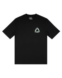 schwarzes bedrucktes T-Shirt mit einem Rundhalsausschnitt von Palace