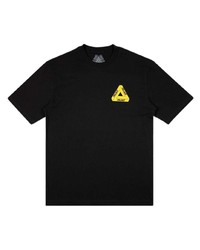 schwarzes bedrucktes T-Shirt mit einem Rundhalsausschnitt von Palace