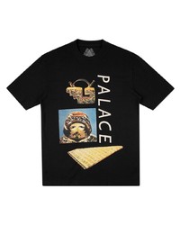 schwarzes bedrucktes T-Shirt mit einem Rundhalsausschnitt von Palace