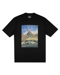 schwarzes bedrucktes T-Shirt mit einem Rundhalsausschnitt von Palace