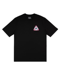 schwarzes bedrucktes T-Shirt mit einem Rundhalsausschnitt von Palace