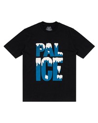 schwarzes bedrucktes T-Shirt mit einem Rundhalsausschnitt von Palace