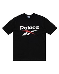 schwarzes bedrucktes T-Shirt mit einem Rundhalsausschnitt von Palace