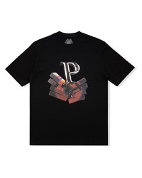 schwarzes bedrucktes T-Shirt mit einem Rundhalsausschnitt von Palace