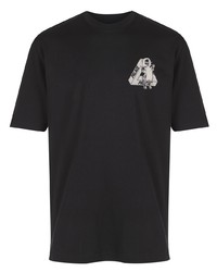 schwarzes bedrucktes T-Shirt mit einem Rundhalsausschnitt von Palace