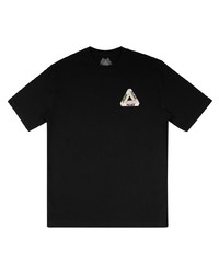 schwarzes bedrucktes T-Shirt mit einem Rundhalsausschnitt von Palace