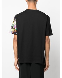 schwarzes bedrucktes T-Shirt mit einem Rundhalsausschnitt von Just Cavalli