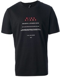 schwarzes bedrucktes T-Shirt mit einem Rundhalsausschnitt von PAM