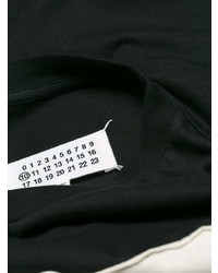 schwarzes bedrucktes T-Shirt mit einem Rundhalsausschnitt von Maison Margiela