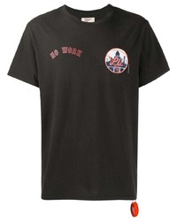 schwarzes bedrucktes T-Shirt mit einem Rundhalsausschnitt von PASADENA LEISURE CLUB