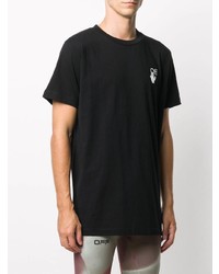 schwarzes bedrucktes T-Shirt mit einem Rundhalsausschnitt von Off-White