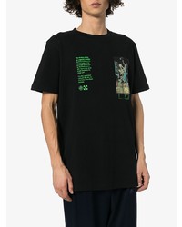 schwarzes bedrucktes T-Shirt mit einem Rundhalsausschnitt von Off-White