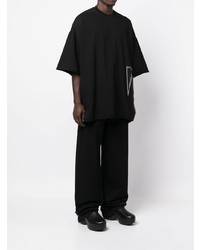 schwarzes bedrucktes T-Shirt mit einem Rundhalsausschnitt von Rick Owens DRKSHDW