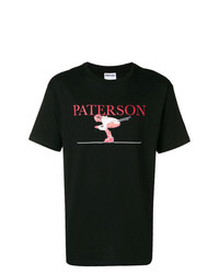 schwarzes bedrucktes T-Shirt mit einem Rundhalsausschnitt von Paterson.