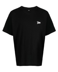 schwarzes bedrucktes T-Shirt mit einem Rundhalsausschnitt von PATTA