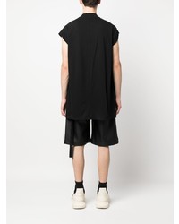 schwarzes bedrucktes T-Shirt mit einem Rundhalsausschnitt von Rick Owens DRKSHDW