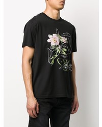 schwarzes bedrucktes T-Shirt mit einem Rundhalsausschnitt von Givenchy