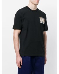 schwarzes bedrucktes T-Shirt mit einem Rundhalsausschnitt von Kenzo