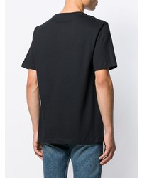 schwarzes bedrucktes T-Shirt mit einem Rundhalsausschnitt von Calvin Klein Jeans