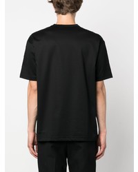 schwarzes bedrucktes T-Shirt mit einem Rundhalsausschnitt von Junya Watanabe