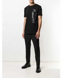 schwarzes bedrucktes T-Shirt mit einem Rundhalsausschnitt von 3.1 Phillip Lim